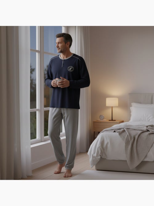 Ozabi pyjama homme doublé polaire écusson brodé - Kiabi