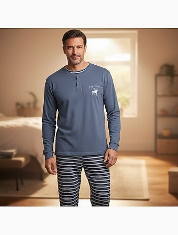 Ozabi pyjama homme doublé polaire écusson brodé