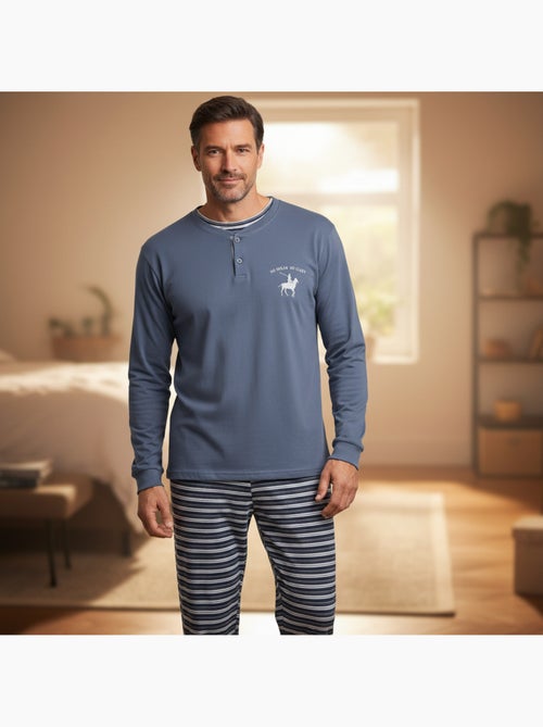 Ozabi pyjama homme doublé polaire écusson brodé - Kiabi