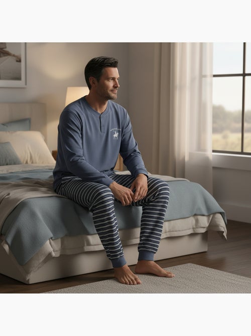 Ozabi pyjama homme doublé polaire écusson brodé - Kiabi