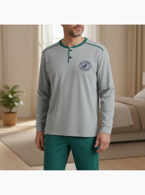 Ozabi pyjama homme doublé polaire écusson brodé - Kiabi