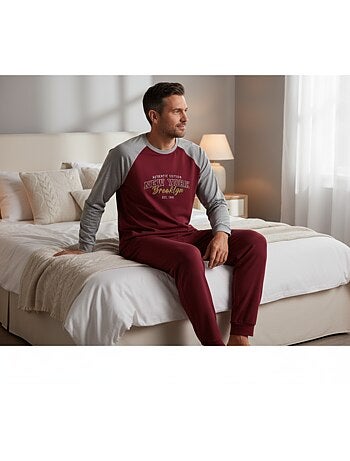 Ozabi pyjama homme doublé polaire raglan brodé