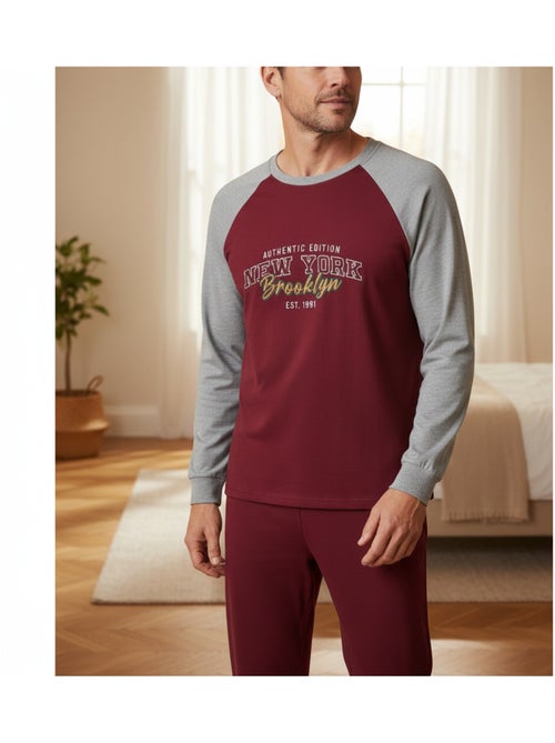 Ozabi pyjama homme doublé polaire raglan brodé - Kiabi Ozabi pyjama homme doublé polaire raglan brodé - Kiabi