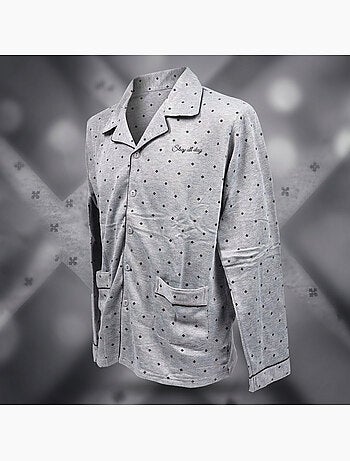 OZABI Pyjama Homme Long Boutonne Col Chemise Ultra Doux