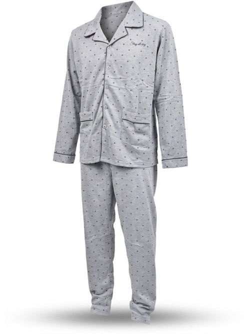 OZABI Pyjama Homme Long Boutonne Col Chemise Ultra Doux - Kiabi