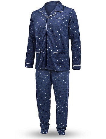 OZABI Pyjama Homme Long Boutonne Col Chemise Ultra Doux