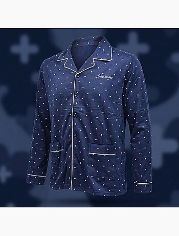 OZABI Pyjama Homme Long Boutonne Col Chemise Ultra Doux