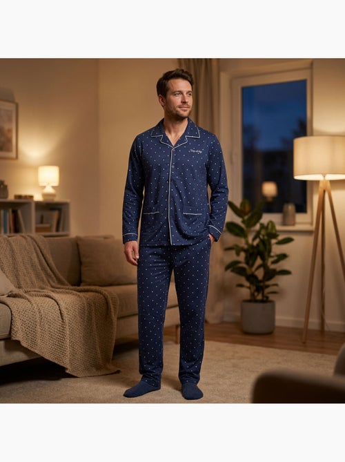 OZABI Pyjama Homme Long Boutonne Col Chemise Ultra Doux - Kiabi
