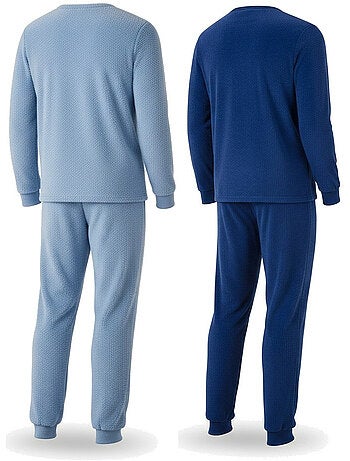 Ozabi pyjama homme pack de 2, polaire douce et moelleuse, broderie