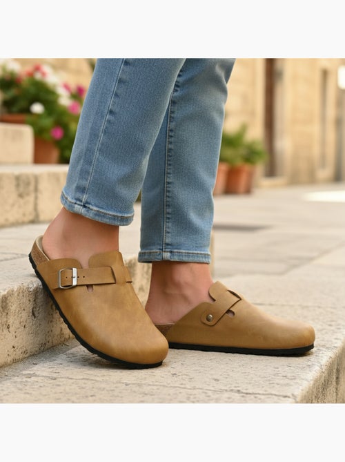 Ozabi sabots homme cuir synthétique boucle ajustable semelle liège - Kiabi Ozabi sabots homme cuir synthétique boucle ajustable semelle liège - Kiabi