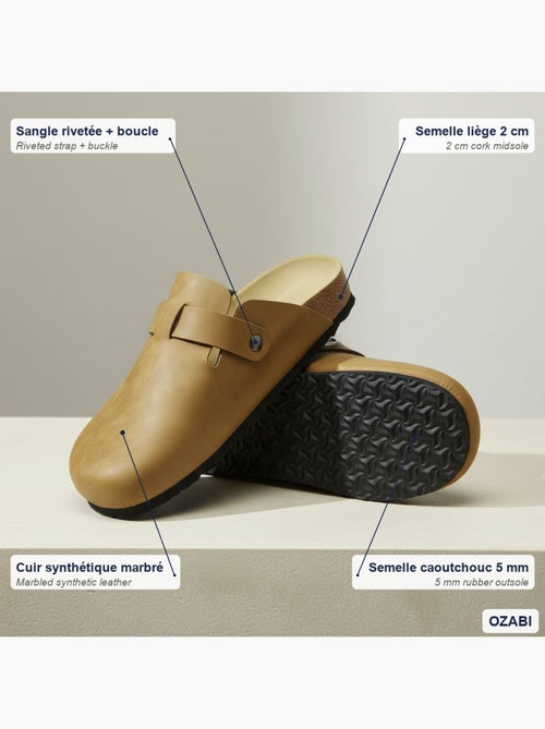 Ozabi sabots homme cuir synthétique boucle ajustable semelle liège - Kiabi Ozabi sabots homme cuir synthétique boucle ajustable semelle liège - Kiabi