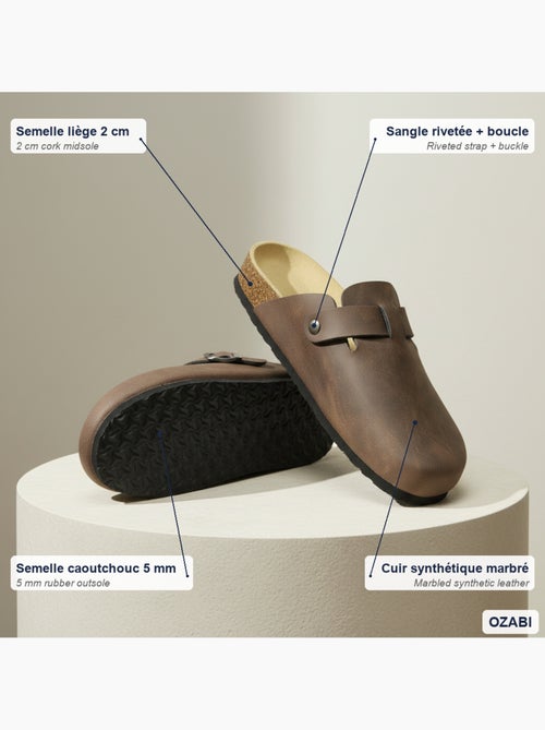 Ozabi sabots homme cuir synthétique boucle ajustable semelle liège - Kiabi Ozabi sabots homme cuir synthétique boucle ajustable semelle liège - Kiabi