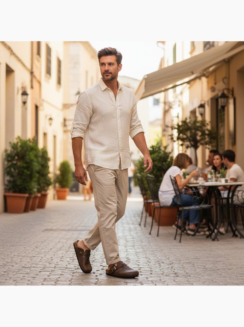 Ozabi sabots homme cuir synthétique boucle ajustable semelle liège - Kiabi Ozabi sabots homme cuir synthétique boucle ajustable semelle liège - Kiabi