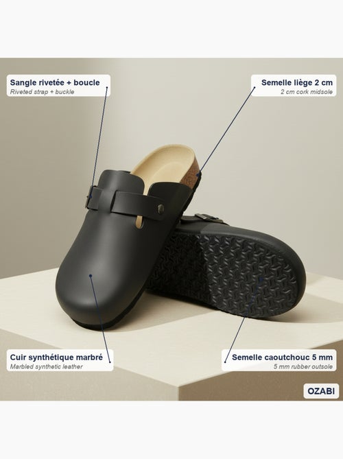 Ozabi sabots homme cuir synthétique boucle ajustable semelle liège - Kiabi Ozabi sabots homme cuir synthétique boucle ajustable semelle liège - Kiabi