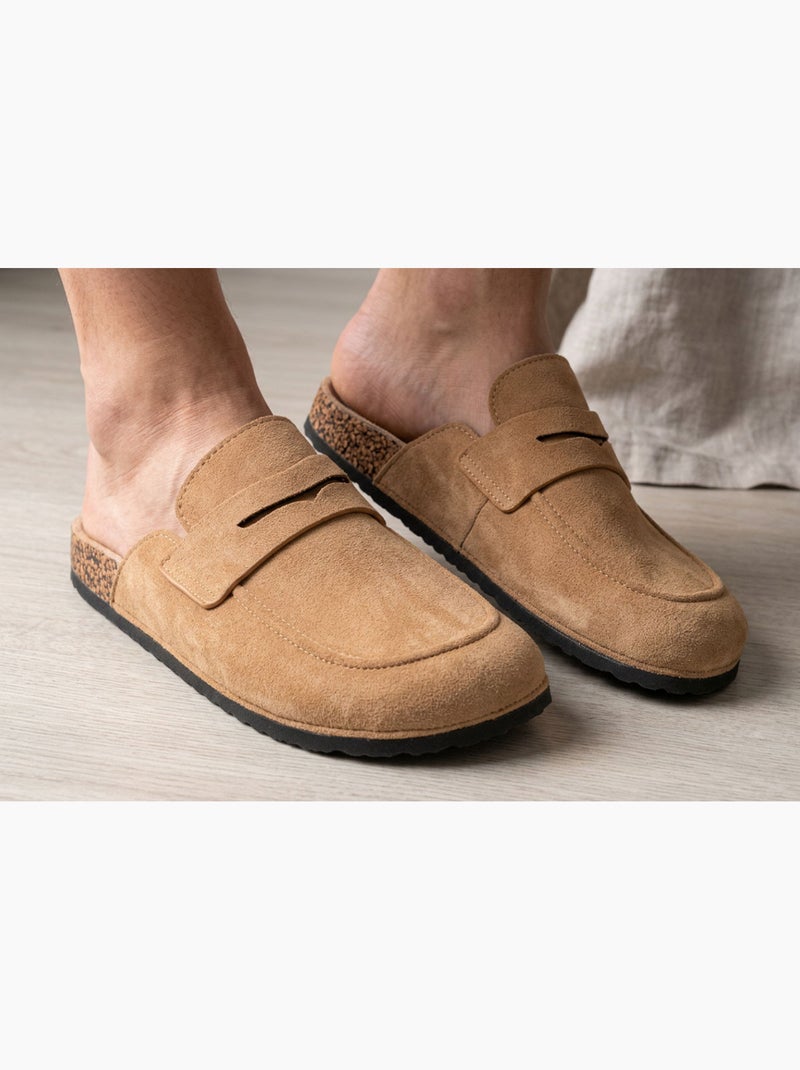 OZABI Sabots Homme Mule Fermée Confort Nubuck Camel - Kiabi