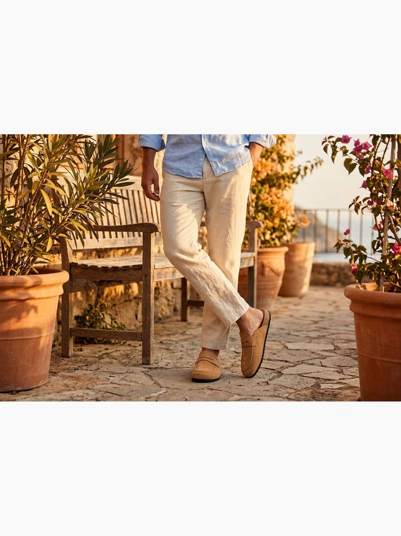 OZABI Sabots Homme Mule Fermée Confort Nubuck Camel - Kiabi
