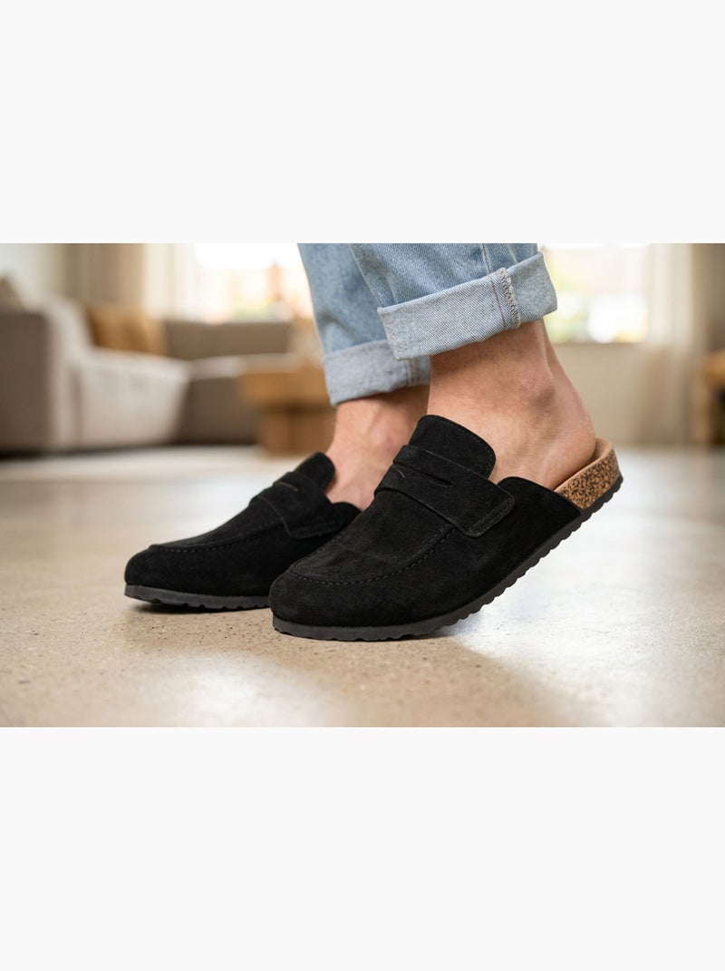 OZABI Sabots Homme Mule Fermée Confort Nubuck Noir - Kiabi