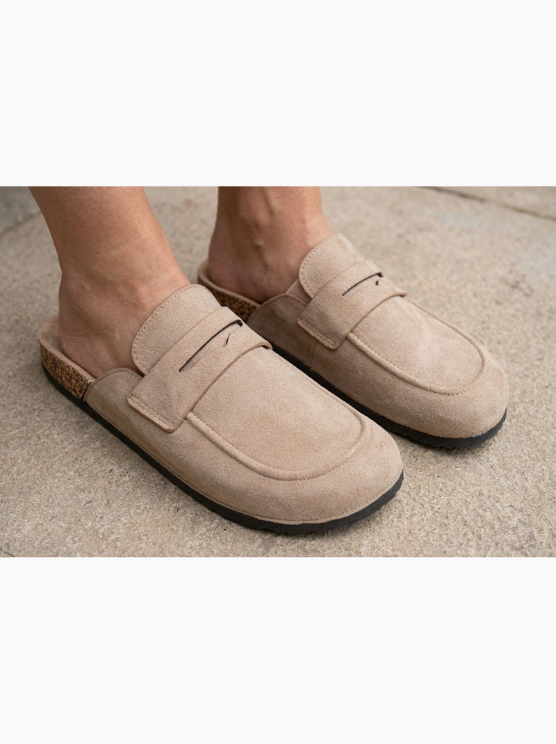 OZABI Sabots Homme Mule Fermée Confort Nubuck Taupe - Kiabi