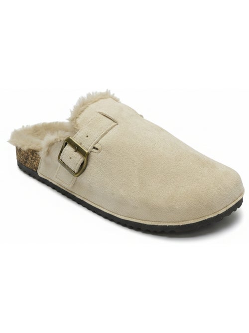 Ozabi sabots mules femme fourrées suédine boucle ajustable - Kiabi