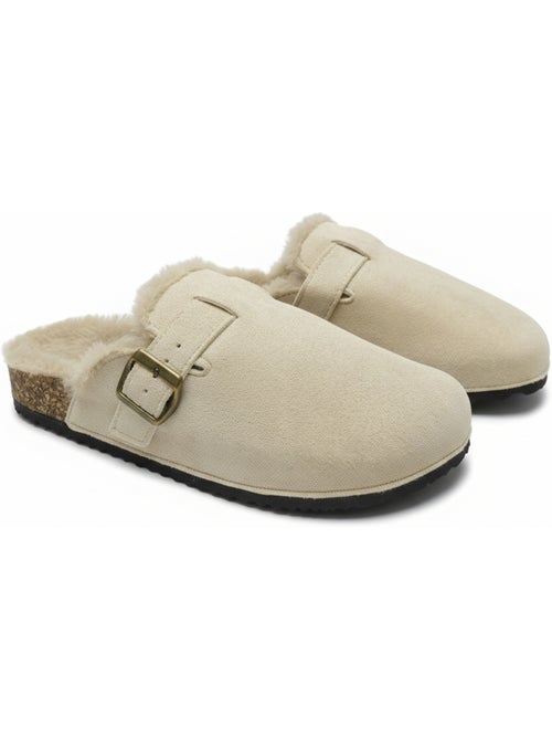 Ozabi sabots mules femme fourrées suédine boucle ajustable - Kiabi