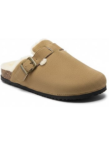 Ozabi sabots mules femme fourrées suédine boucle ajustable