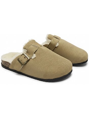 Ozabi sabots mules femme fourrées suédine boucle ajustable