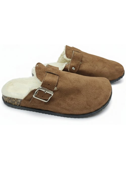 Ozabi sabots mules femme fourrées suédine boucle ajustable - Kiabi