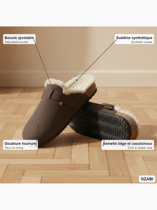 Ozabi sabots mules femme fourrées suédine boucle ajustable - Kiabi Ozabi sabots mules femme fourrées suédine boucle ajustable - Kiabi