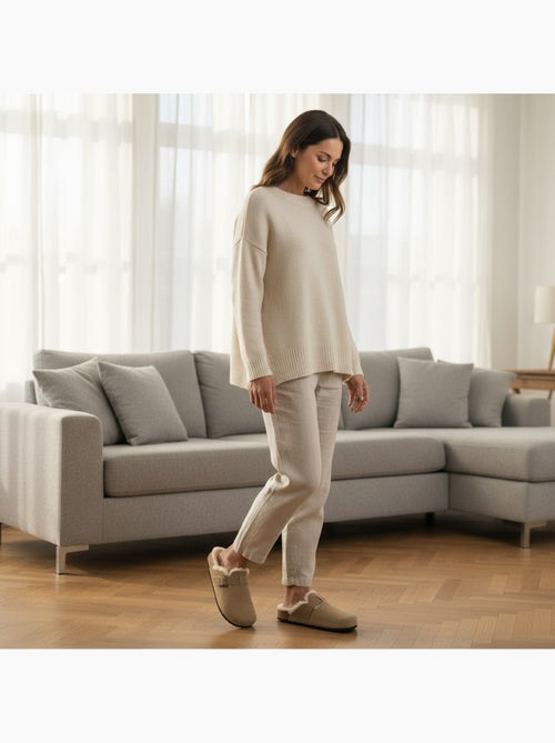 Ozabi sabots mules femme fourrées suédine boucle ajustable - Kiabi Ozabi sabots mules femme fourrées suédine boucle ajustable - Kiabi