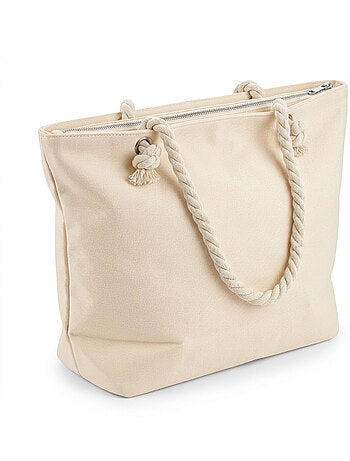 OZABI Sac de Plage Femme Jute Synthétique – Message Pailleté – Cordage
