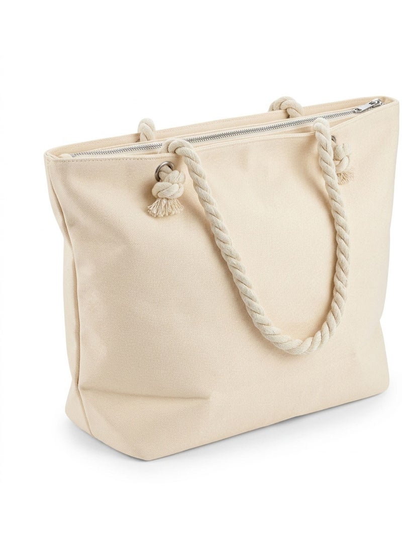 OZABI Sac de Plage Femme Jute Synthétique – Message Pailleté – Cordage Beige - Kiabi