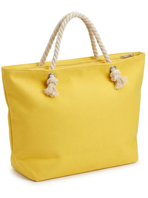 OZABI Sac de Plage Femme Jute Synthétique – Message Pailleté – Cordage - Kiabi