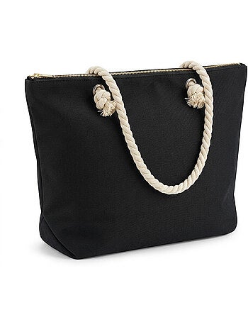 OZABI Sac de Plage Femme Jute Synthétique – Message Pailleté – Cordage
