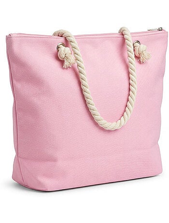 OZABI Sac de Plage Femme Jute Synthétique – Message Pailleté – Cordage