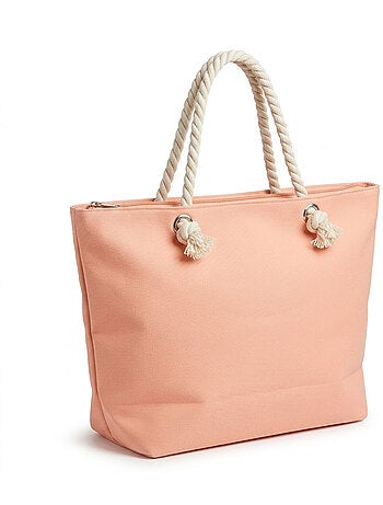 OZABI Sac de Plage Femme Jute Synthétique – Message Pailleté – Cordage