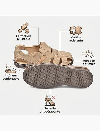 OZABI Sandales fermees homme confort ete aerées