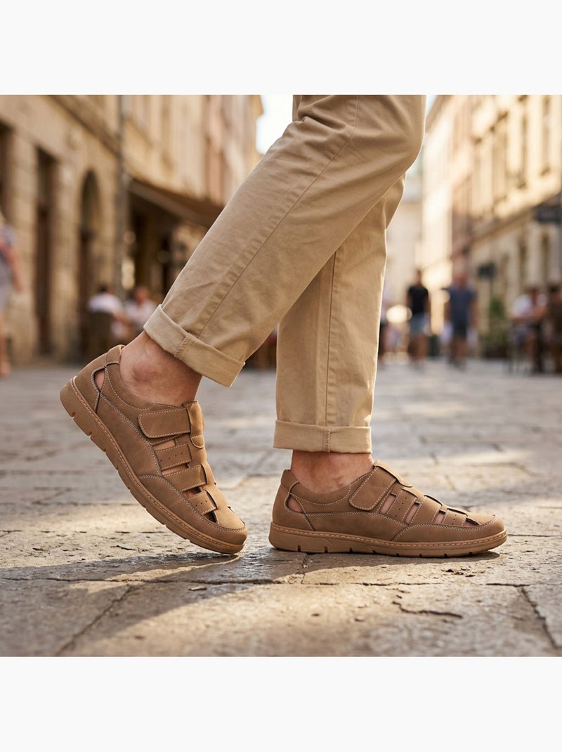OZABI Sandales fermees homme confort ete aerées Camel - Kiabi