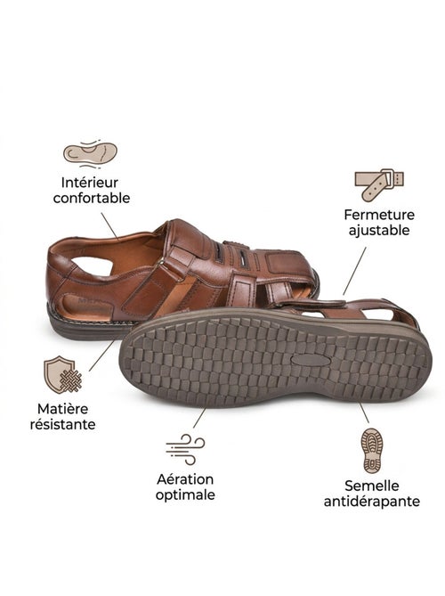 OZABI Sandales fermees homme confort ete aerées - Kiabi OZABI Sandales fermees homme confort ete aerées - Kiabi