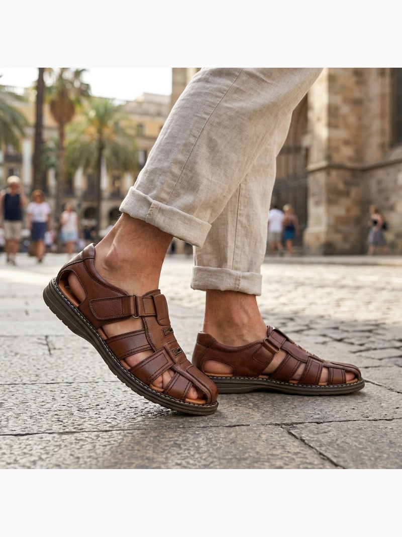 OZABI Sandales fermees homme confort ete aerées Marron - Kiabi