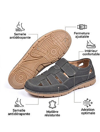 OZABI Sandales fermees homme confort ete aerées