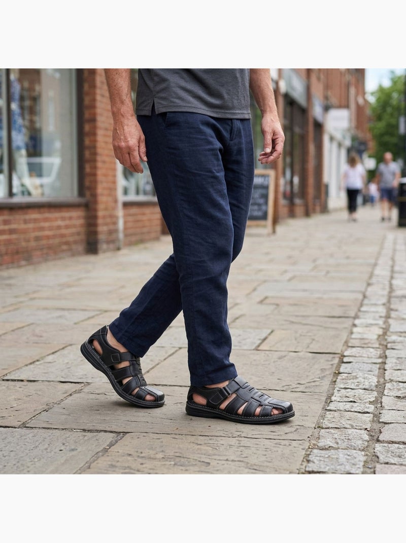 OZABI Sandales fermees homme confort ete aerées Noir - Kiabi