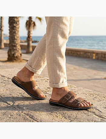 OZABI Sandales homme boucles réglables confort été