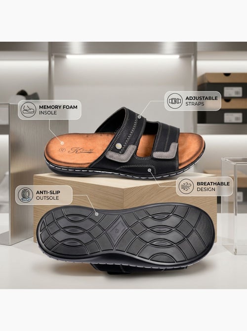 OZABI Sandales homme confort double scratch semelle memoire de forme - Kiabi
