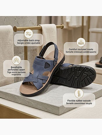 OZABI Sandales Homme Confort Semelle Souple Antiderapante Scratch