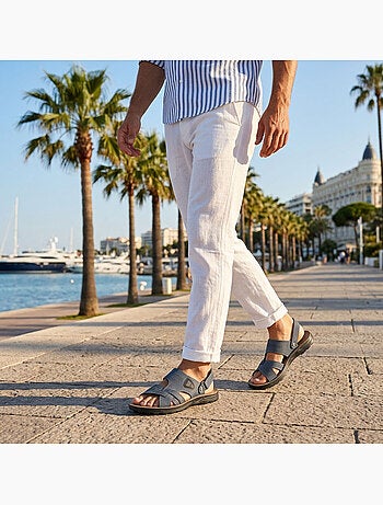 OZABI Sandales Homme Confort Semelle Souple Antiderapante Scratch