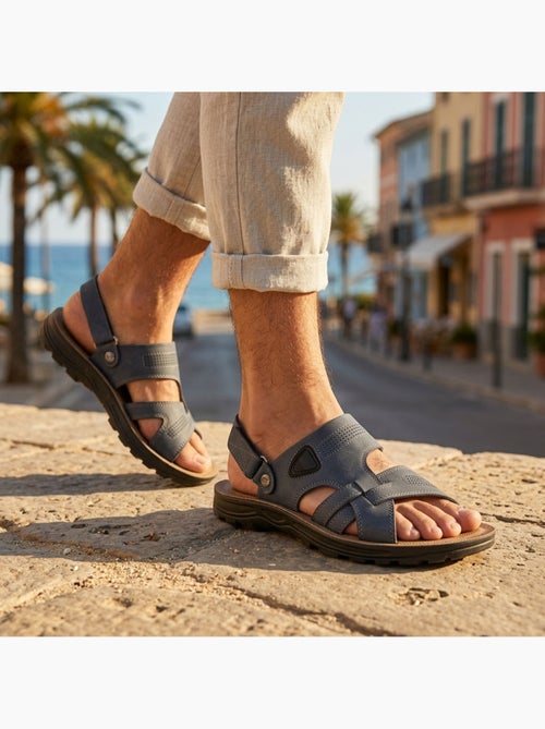 OZABI Sandales Homme Confort Semelle Souple Antiderapante Scratch - Kiabi OZABI Sandales Homme Confort Semelle Souple Antiderapante Scratch - Kiabi