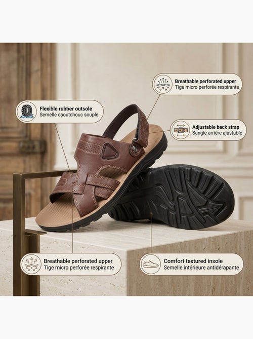 OZABI Sandales Homme Confort Semelle Souple Antiderapante Scratch - Kiabi OZABI Sandales Homme Confort Semelle Souple Antiderapante Scratch - Kiabi