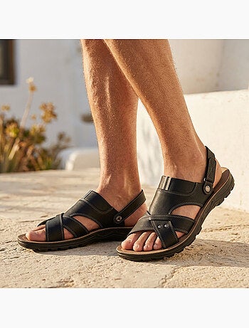OZABI Sandales Homme Confort Semelle Souple Antiderapante Scratch