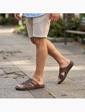 OZABI Sandales homme croisées confort scratch été