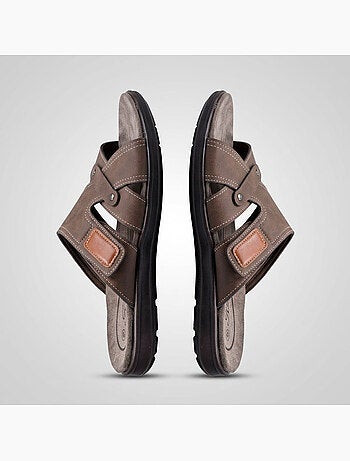 OZABI Sandales homme croisées confort scratch été